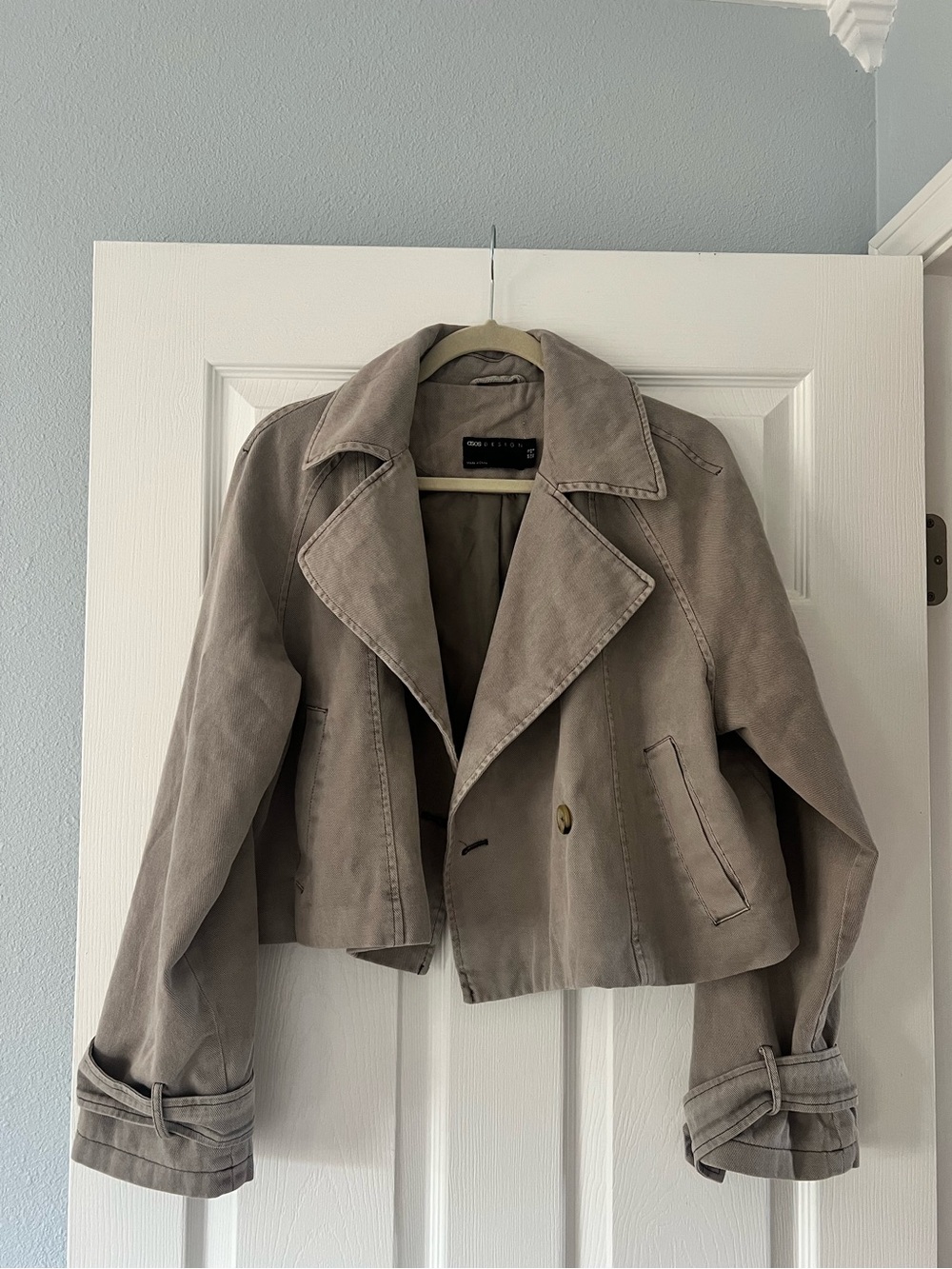 Taupe Women's Cropped Trench Jacket - ASOS